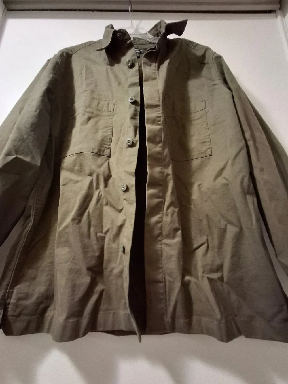 Banana Republic Mens Relaxed Fit Utility Shirt Jacket, olive, sz M